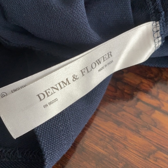 Denim & Flower Men’s Short Sleeve Tee Navy Stripe - Picture 5 of 7